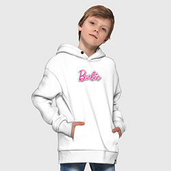 Толстовка оверсайз детская Barbie title, цвет: белый — фото 2