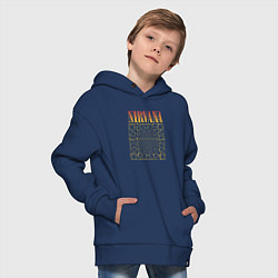 Толстовка оверсайз детская Nirvana лого, цвет: тёмно-синий — фото 2