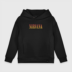 Толстовка оверсайз детская Nirvana logo, цвет: черный