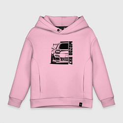 Толстовка оверсайз детская Mazda RX7, цвет: светло-розовый