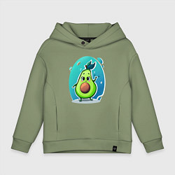 Толстовка оверсайз детская Cute avocado, цвет: авокадо