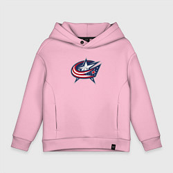 Толстовка оверсайз детская Columbus blue jackets - hockey team - emblem, цвет: светло-розовый