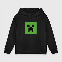 Толстовка оверсайз детская Minecraft creeper face, цвет: черный