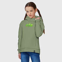 Толстовка оверсайз детская CS2 green logo, цвет: авокадо — фото 2