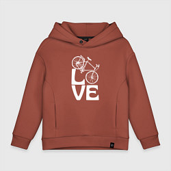 Толстовка оверсайз детская Любовь велосипедиста, цвет: кирпичный