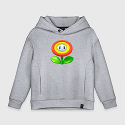 Толстовка оверсайз детская Цветок Марио, цвет: меланж