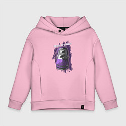 Толстовка оверсайз детская Mercedes-Benz C63 AMG take it wider, цвет: светло-розовый