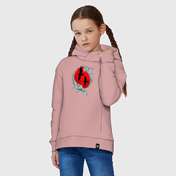 Толстовка оверсайз детская Вороны Одина - кельтский узор, цвет: пыльно-розовый — фото 2