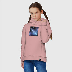 Толстовка оверсайз детская Космическая система, цвет: пыльно-розовый — фото 2