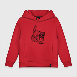 Толстовка оверсайз детская Медоед на стиле, цвет: красный