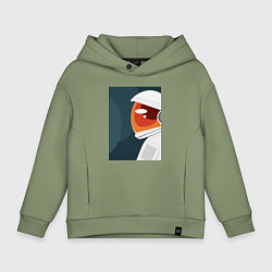 Толстовка оверсайз детская Космонавт в скафандре вызов, цвет: авокадо