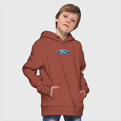 Толстовка оверсайз детская Ford usa auto brend, цвет: кирпичный — фото 2