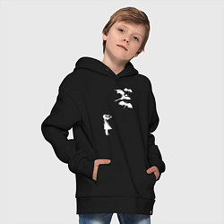 Толстовка оверсайз детская Девочка и драконы, цвет: черный — фото 2