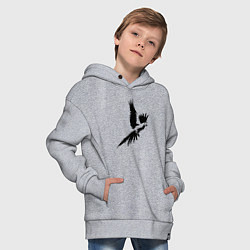 Толстовка оверсайз детская Попугай трафарет, цвет: меланж — фото 2