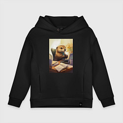 Детское худи оверсайз Выдра с комьютером