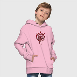 Толстовка оверсайз детская Astarion - red symbol, цвет: светло-розовый — фото 2