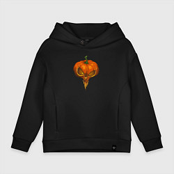 Толстовка оверсайз детская Halloween pumpkin, цвет: черный
