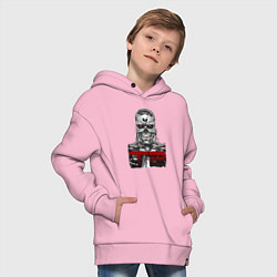 Толстовка оверсайз детская Terminator 2 T800, цвет: светло-розовый — фото 2