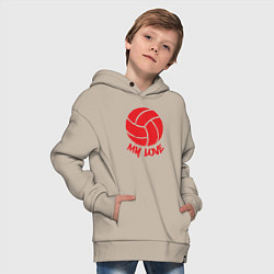 Толстовка оверсайз детская Volleyball my love, цвет: миндальный — фото 2