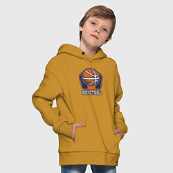 Толстовка оверсайз детская Style basketball, цвет: горчичный — фото 2