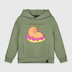 Детское худи оверсайз Капибара dont worry be capy