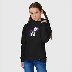 Толстовка оверсайз детская Рарити из My Little Pony в кино, цвет: черный — фото 2