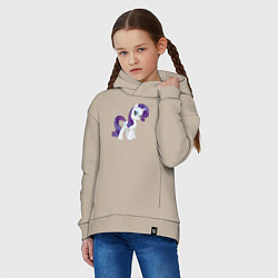 Толстовка оверсайз детская Рарити из My Little Pony в кино, цвет: миндальный — фото 2