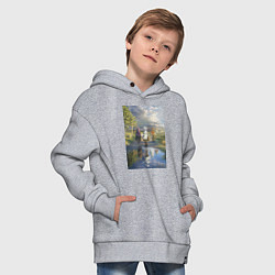 Толстовка оверсайз детская Фрирен провожающая в путь, цвет: меланж — фото 2