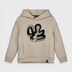 Толстовка оверсайз детская Змея уроборос, цвет: миндальный