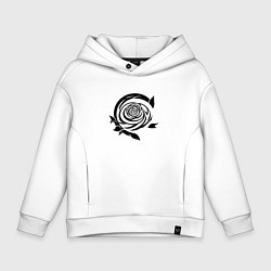 Толстовка оверсайз детская Трайбл узоры роза, цвет: белый