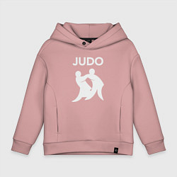Толстовка оверсайз детская Warriors judo, цвет: пыльно-розовый
