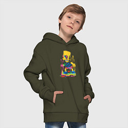 Толстовка оверсайз детская Color Bart, цвет: хаки — фото 2