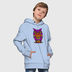 Толстовка оверсайз детская Purple owl, цвет: мягкое небо — фото 2