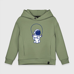 Толстовка оверсайз детская Космонавт со скакалкой, цвет: авокадо