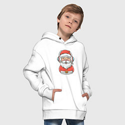 Толстовка оверсайз детская Дед Мороз в наушниках, цвет: белый — фото 2