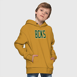 Толстовка оверсайз детская Bcks, цвет: горчичный — фото 2