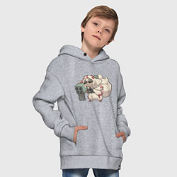 Толстовка оверсайз детская Опасная Фапута, цвет: меланж — фото 2
