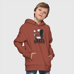 Толстовка оверсайз детская Космическая экспедиция лунохода, цвет: кирпичный — фото 2