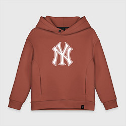 Толстовка оверсайз детская New York yankees - baseball logo, цвет: кирпичный