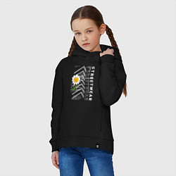 Толстовка оверсайз детская Ромашка streetwear, цвет: черный — фото 2