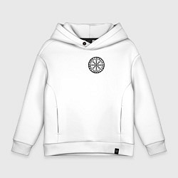 Толстовка оверсайз детская Символика шлем ужаса на груди, цвет: белый