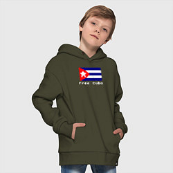 Толстовка оверсайз детская Free Cuba, цвет: хаки — фото 2