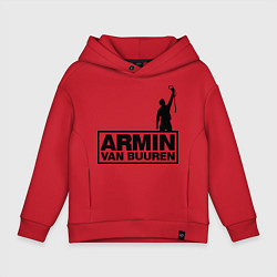 Толстовка оверсайз детская Armin van buuren, цвет: красный