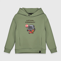 Толстовка оверсайз детская Lethal company: Stop Please, цвет: авокадо