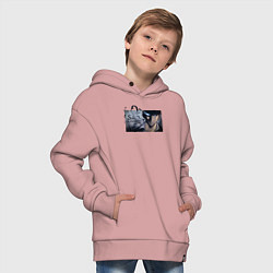 Толстовка оверсайз детская Сон Чжин У, цвет: пыльно-розовый — фото 2