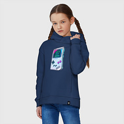 Толстовка оверсайз детская Гейм бой - тетрис, цвет: тёмно-синий — фото 2