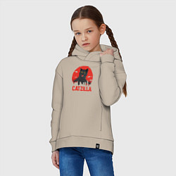 Толстовка оверсайз детская Catzilla, цвет: миндальный — фото 2