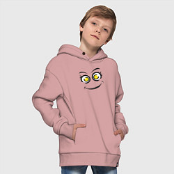 Толстовка оверсайз детская Cute emoji, цвет: пыльно-розовый — фото 2