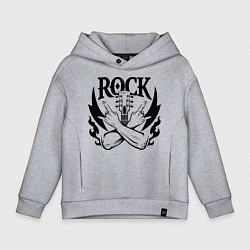 Толстовка оверсайз детская Rock - guitar, цвет: меланж