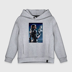Толстовка оверсайз детская Mass effect - character ai art, цвет: меланж